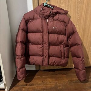 Nike Burgundy Puffer Jacket never used